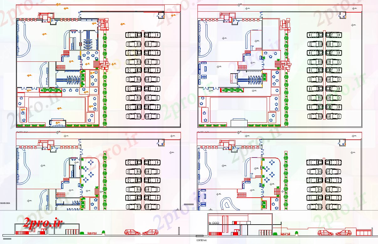 دانلود نقشه هتل - رستوران - اقامتگاه طرحی هتل و رستوران چیدمان 31 در 40 متر (کد65722)