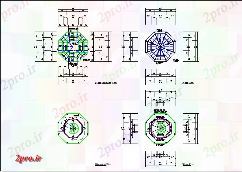 دانلود نقشه مسکونی  ، ویلایی ، آپارتمان  طرحی طبقه از ساختمان جزئیات (کد65730)