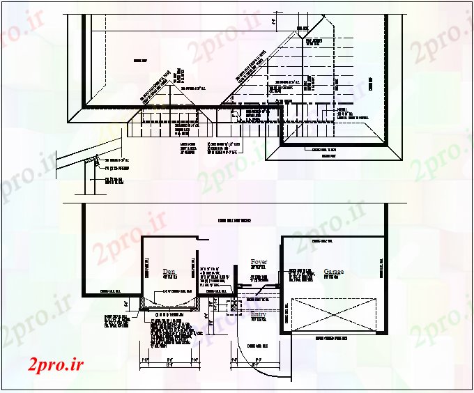 دانلود نقشه ساختمان اداری - تجاری - صنعتی طرحی طبقه ساختمان تجاری و طرحی سقف  جزئیات (کد65733)