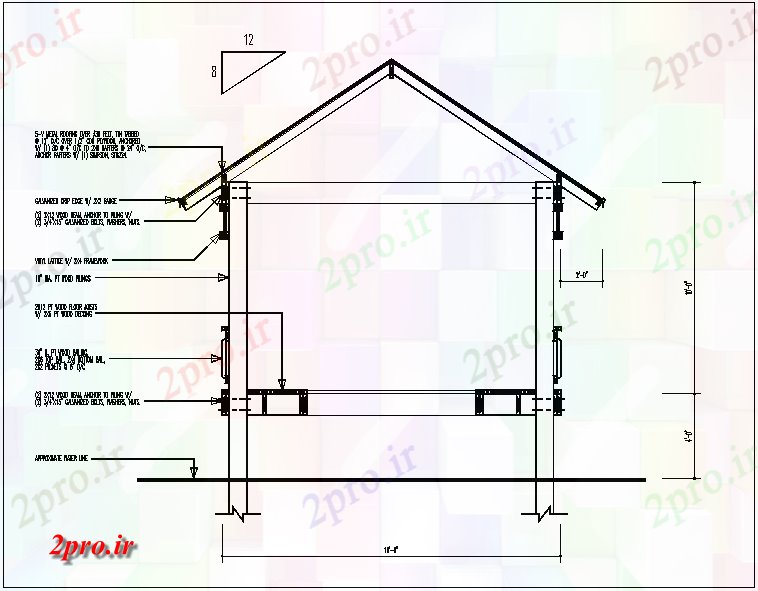 دانلود نقشه جزئیات ساختار دیوار بخش  جزئیات خانه (کد65759)