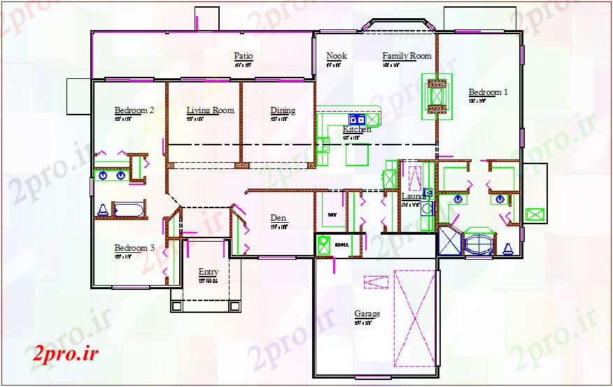 دانلود نقشه مسکونی ، ویلایی ، آپارتمان خانواده طرحی خانه 71 در 85 متر (کد65794)