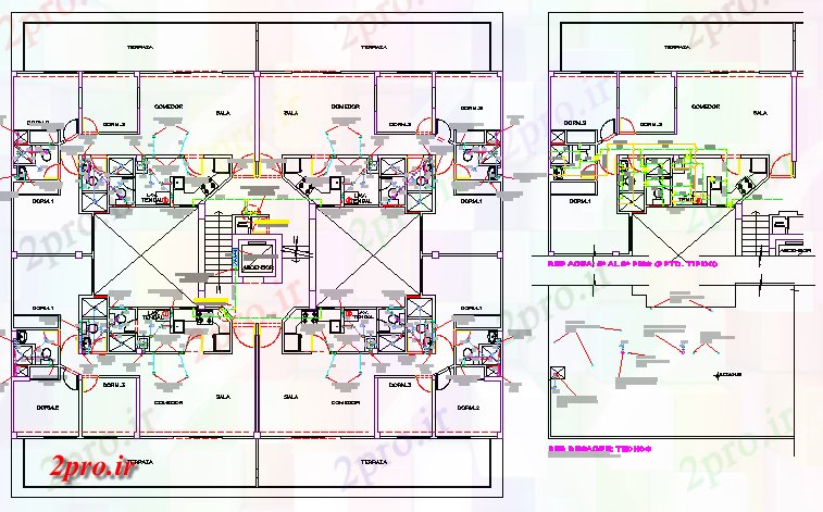 دانلود نقشه بلوک حمام و توالتچند طبقه هتل بهداشتی طرحی نصب و راه اندازی  (کد65814)