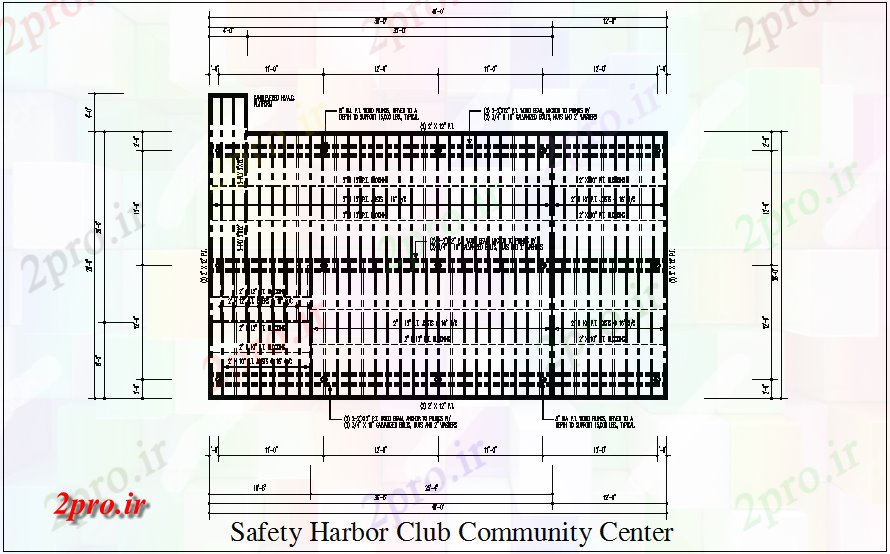 دانلود نقشه جزئیات ساخت و ساز طرحی سقف جزئیات طرحی باشگاه ساختار طرحی مرکز جامعه  (کد65815)