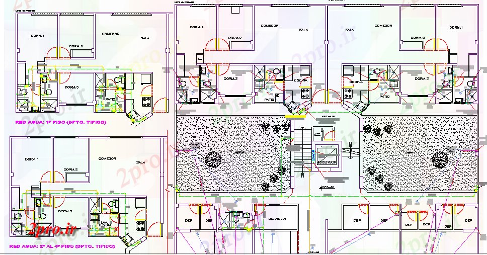 دانلود نقشه هتل - رستوران - اقامتگاه چند طبقه شهرستان هتل طرحی معماری 20 در 21 متر (کد65817)