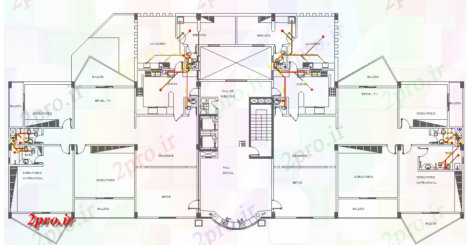 دانلود نقشه بلوک حمام و توالتجزئیات نصب و راه اندازی لوله کشی مسکن ساخت و ساز (کد65835)