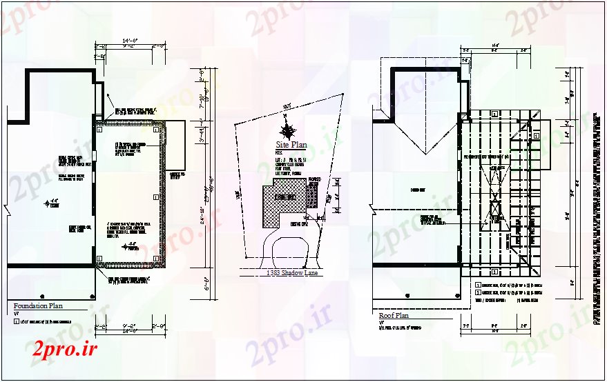 دانلود نقشه جزئیات ساخت و ساز  ساخت و ساز پایه و اساس و طرحی سقف (کد65847)