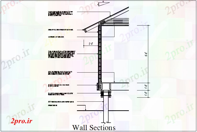 دانلود نقشه جزئیات ساخت و ساز  ساخت و ساز بخش دیوار (کد65869)