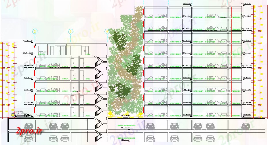 دانلود نقشه مسکونی  ، ویلایی ، آپارتمان   فرم اصلی چند خانواده آگهی چند طبقه مسکن ساخت و ساز (کد65919)