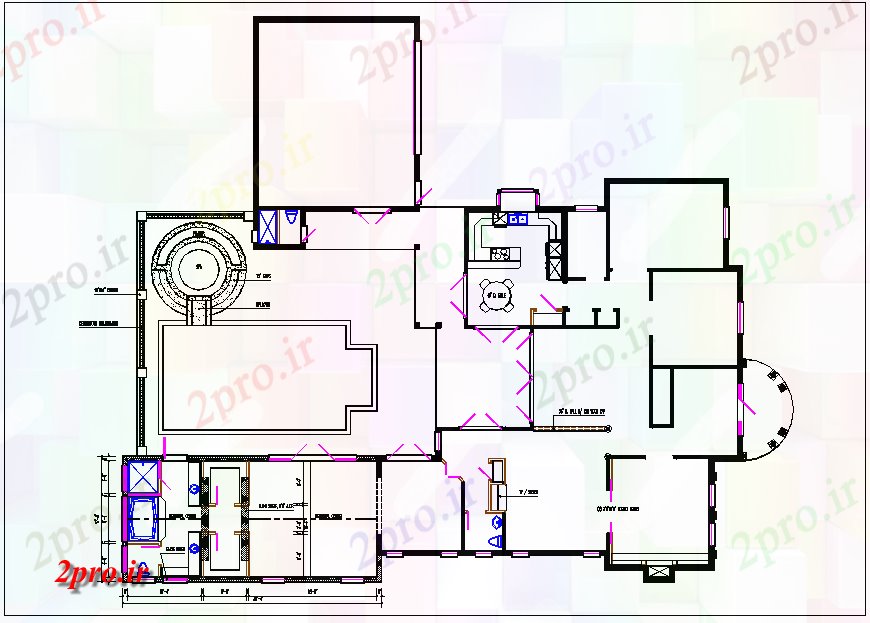 دانلود نقشه مسکونی ، ویلایی ، آپارتمان طرحی خانه جزئیات 96 در 106 متر (کد65976)