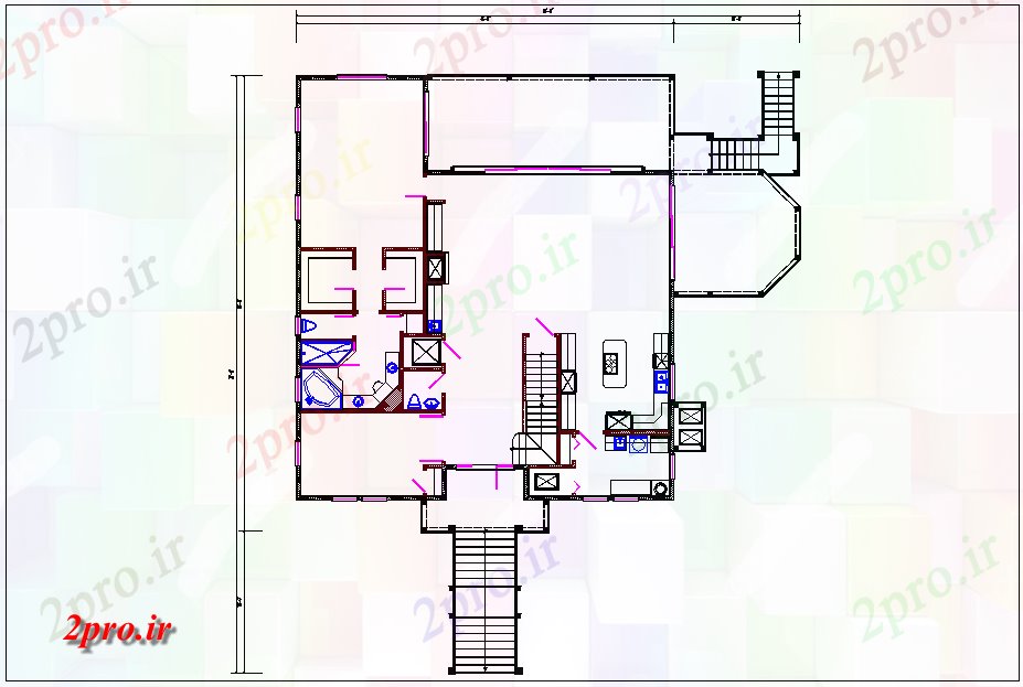 دانلود نقشه مسکونی  ، ویلایی ، آپارتمان  طرحی خانه (کد65985)