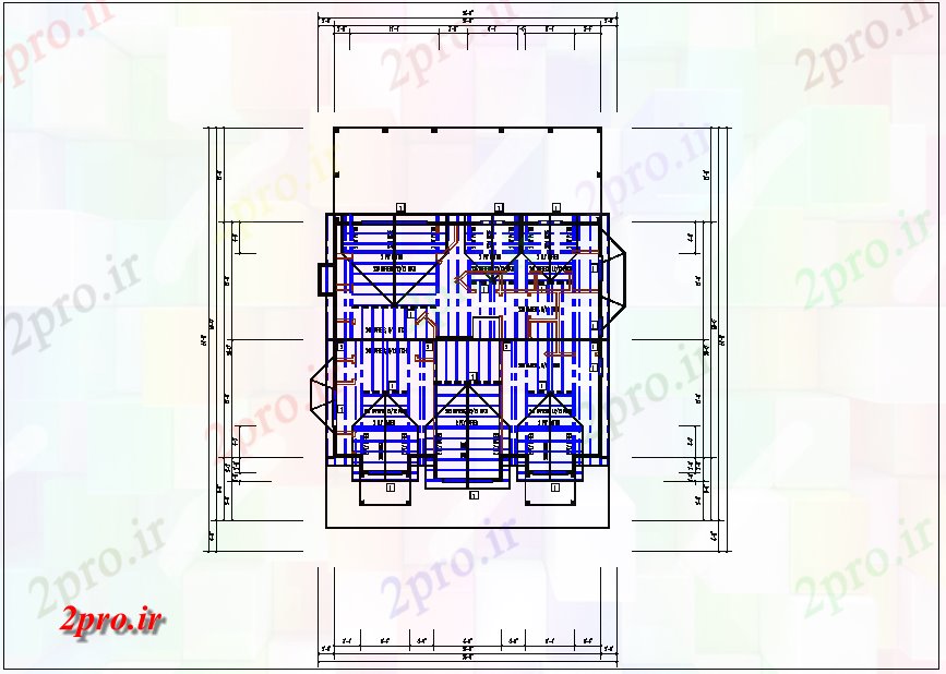 دانلود نقشه مسکونی ، ویلایی ، آپارتمان طرحی مجلس و ساختار سقف طراحی جزئیات 35 در 40 متر (کد65988)