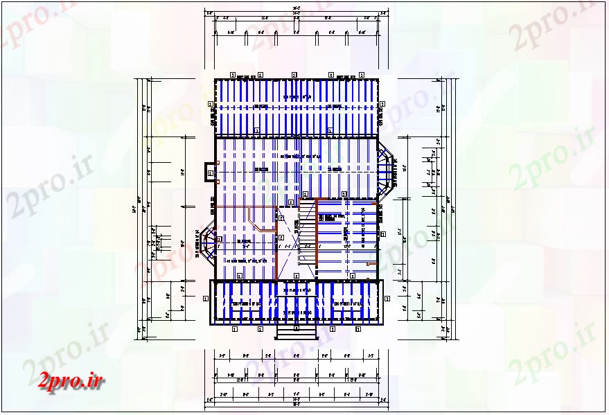 دانلود نقشه مسکونی ، ویلایی ، آپارتمان خانه طرح، طرحی پایه و اساس و سقف ساختار طراحی جزئیات 35 در 40 متر (کد65989)