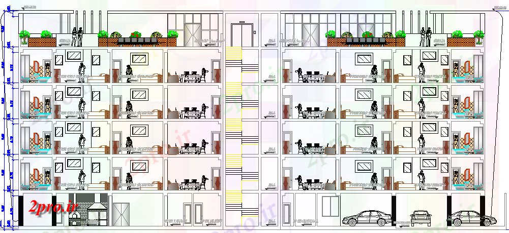 دانلود نقشه مسکونی  ، ویلایی ، آپارتمان   مقطعی کامل از چند پوشش کف آپارتمان   آپارتمان   (کد66013)