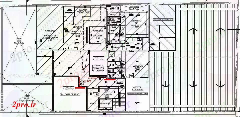 دانلود نقشه شرکت ، دفتر کار ، سازمان ، ادارهطرحی دفتر شرکت از کارخانه صنعتی 20 در 50 متر (کد66059)
