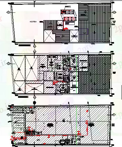 دانلود نقشه کارخانه صنعتی  ، کارگاه جزئیات طرحی طبقه از یک کارخانه صنعتی  (کد66060)