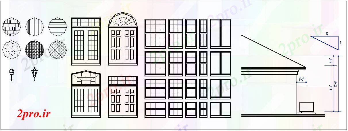 دانلود نقشه درب و پنجره درب و پنجره نما    (کد66068)