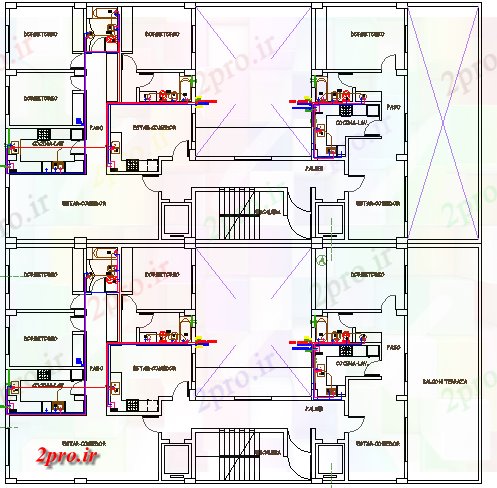 دانلود نقشه مسکونی  ، ویلایی ، آپارتمان  چند خانواده مسکن مسکونی معماری ساختمان طرح (کد66074)