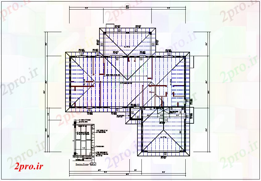 دانلود نقشه جزئیات ساختار موجود طرحی سقف ساختار با  طراحی پایه در جزئیات (کد66165)