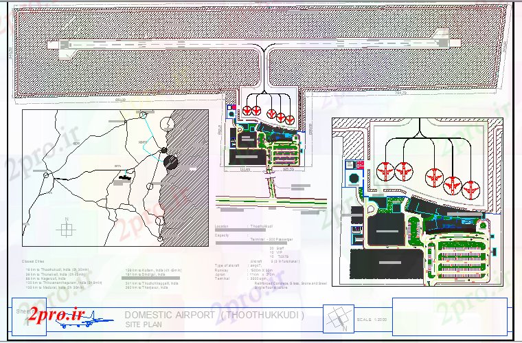 دانلود نقشه ساختمان دولتی ، سازمانی فرودگاه های داخلی پروژه معماری 58 در 144 متر (کد66188)