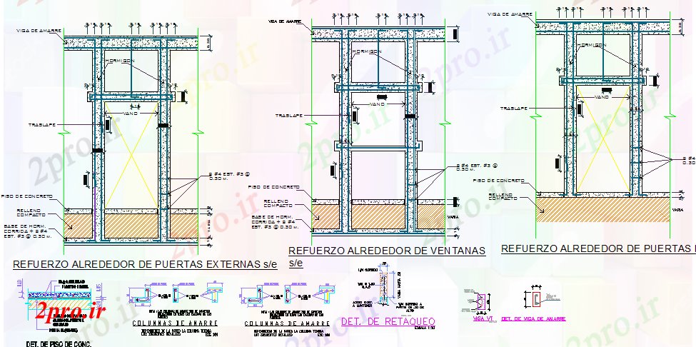 دانلود نقشه جزئیات ساخت و ساز جزئیات پایه و اساس با ستون از ساخت (کد66316)