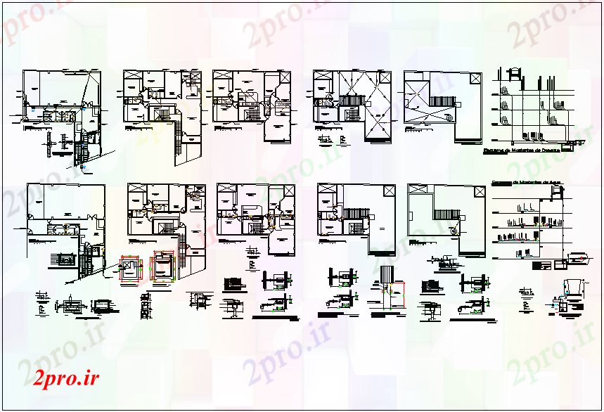 دانلود نقشه ساختمان اداری - تجاری - صنعتی جزئیات ساختمان تجاری 13 در 15 متر (کد66333)