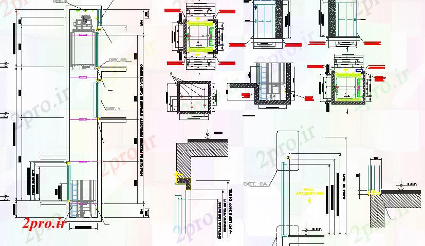 دانلود نقشه  جزئیات آسانسور و   افراطی   پروژه معماری (کد66410)