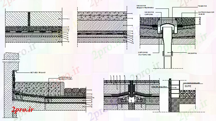 دانلود نقشه جزئیات ساخت و ساز جزئیات ساخت و ساز سقف ساخت (کد66455)