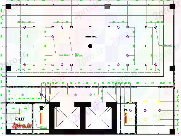 دانلود نقشه تئاتر چند منظوره - سینما - سالن کنفرانس - سالن همایشطرحی تابع سالن طرحی معماری جزئیات (کد66464)