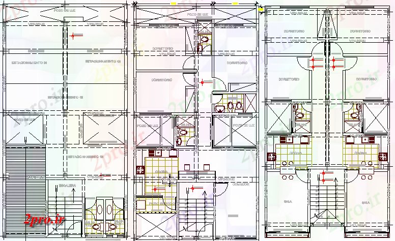 دانلود نقشه بلوک حمام و توالتجزئیات نصب و راه اندازی لوله کشی ساختمان های مسکونی جزئیات (کد66472)