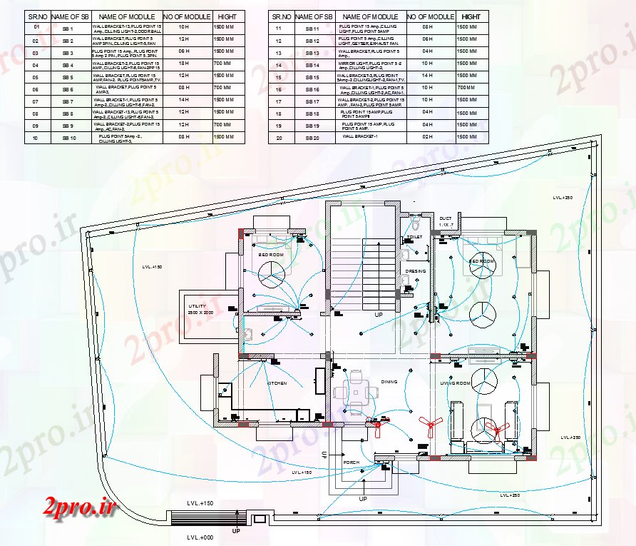 دانلود نقشه معماری مسکونی طرحی خانه  جزئیات، طرحی های الکتریکی طرح (کد66478)