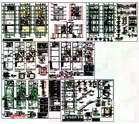 دانلود نقشه مسکونی  ، ویلایی ، آپارتمان  مسکن چند خانواده 700 x 2000 متر طراحی (کد66522)