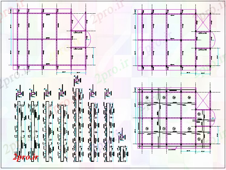 دانلود نقشه جزئیات ساختار پرتو ستون و طرحی دال  جزئیات (کد66534)