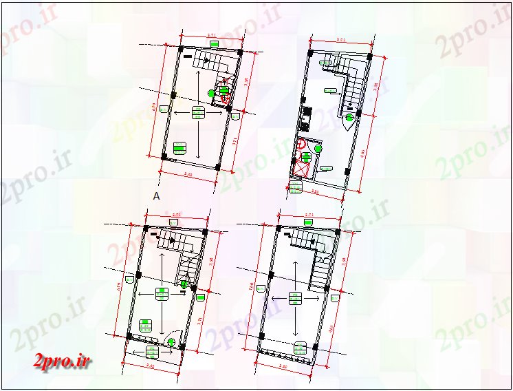 دانلود نقشه مسکونی  ، ویلایی ، آپارتمان  طرحی طبقه و طرحی طبقه سقف  جزئیات (کد66553)