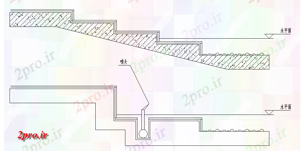 دانلود نقشه  جزئیات آسانسور و    ساختار پله در   (کد66554)