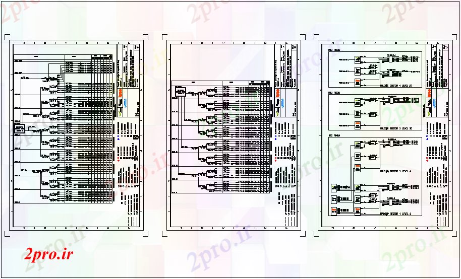دانلود نقشه طراحی داخلی  برق از RRU و BTS اتاق با سطح های مختلف (کد66582)