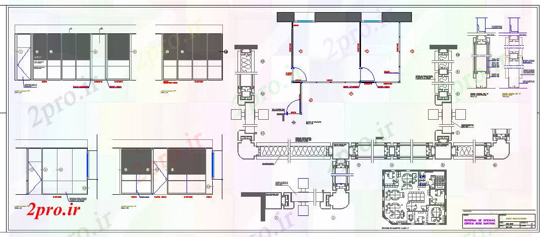 دانلود نقشه  شرکت ، دفتر کار ، سازمان ، ادارهآلومینیوم دفتر شرکت جعبه جزئیات پروژه معماری (کد66589)