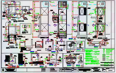 دانلود نقشه  جزئیات آسانسور و   مورد پله طراحی  (کد66603)