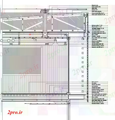 دانلود نقشه جزئیات ساخت و ساز جزئیات سازنده ساختمان در فولاد سه سطح  (کد66617)