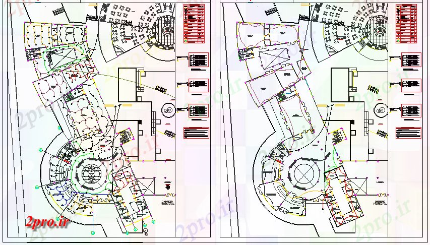 دانلود نقشه ساختمان اداری - تجاری - صنعتی جزئیات طرحی سایت آشپزی مرکز نقشه 67 در 104 متر (کد66629)
