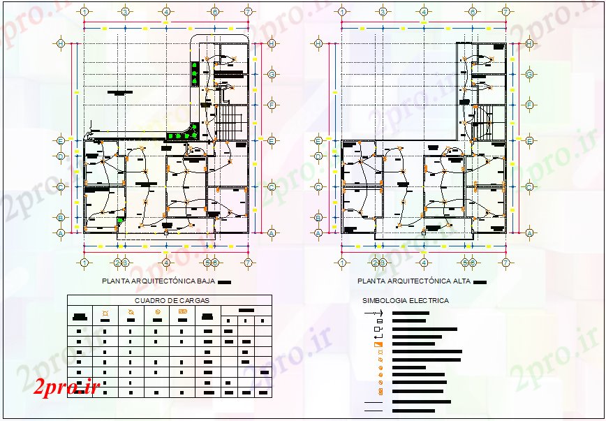 دانلود نقشه طراحی داخلی طراحی های الکتریکی جزئیات (کد66643)