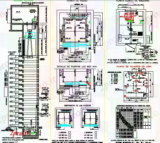 دانلود نقشه  جزئیات آسانسور و    نصب و راه اندازی  از بیمارستان (کد66721)