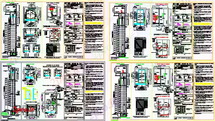 دانلود نقشه  جزئیات آسانسور و     از ساختمان های مسکونی (کد66723)