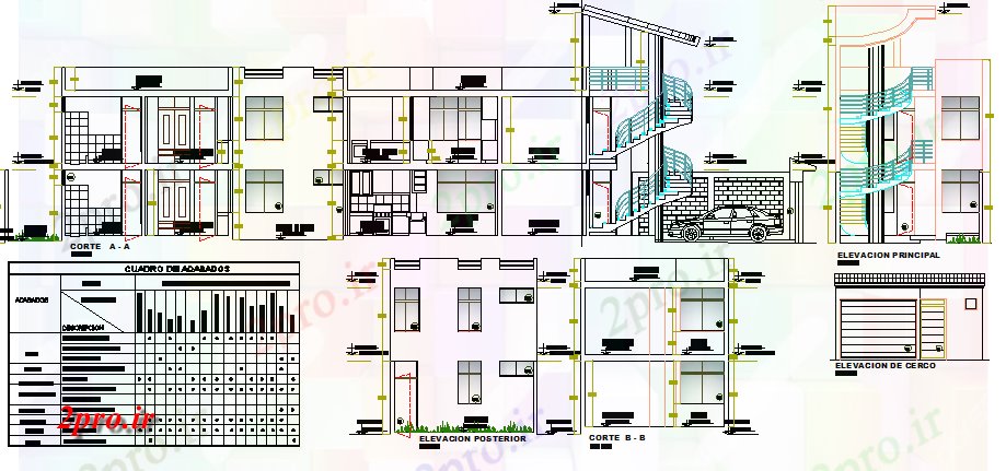 دانلود نقشه مسکونی  ، ویلایی ، آپارتمان  چند خانواده معماری ساختمان مسکونی پروژه (کد66735)