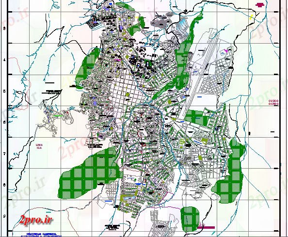 دانلود نقشه برنامه ریزی شهری منطقه سبز نقشه طرحی توسعه شهری جزئیات (کد66736)