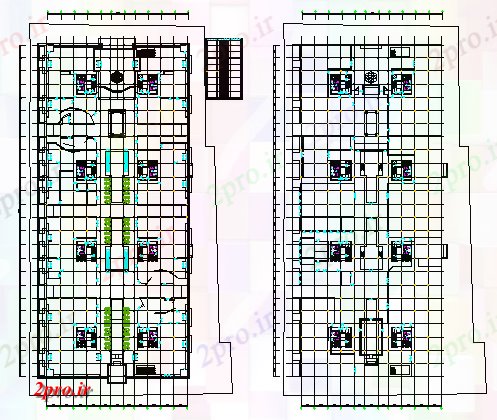 دانلود نقشه ساختمان اداری - تجاری - صنعتی طرحی پیشنهادی طراحی از طراحی ساختمان های شرکت 21 در 48 متر (کد66768)