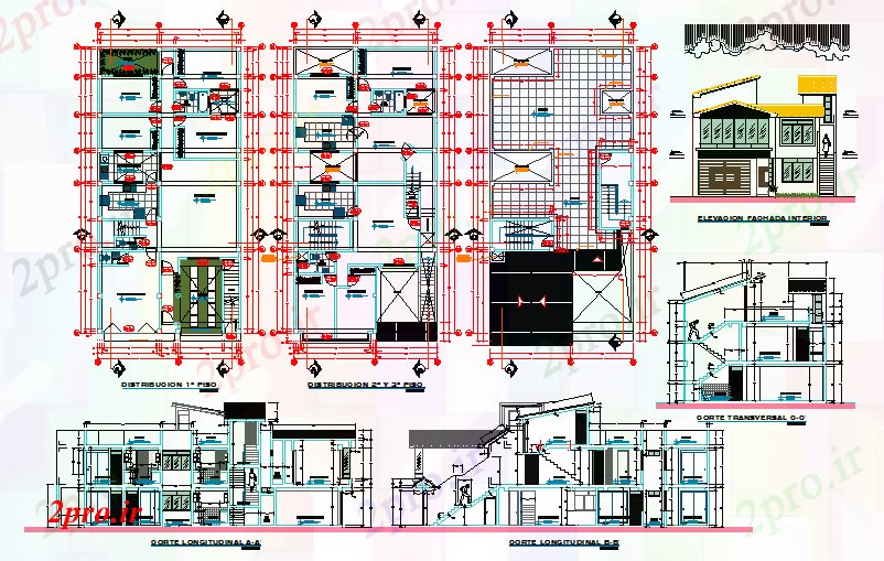 دانلود نقشه مسکونی ، ویلایی ، آپارتمان مسکونی پروژه ساختمان خانه 10 در 20 متر (کد66772)