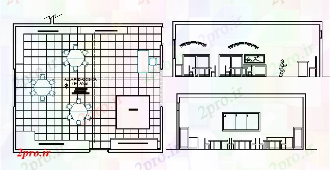 دانلود نقشه هتل - رستوران - اقامتگاه جزئیات طرحی شهرستان غذاخوری مدرسه طرحی معماری 39 در 55 متر (کد66827)