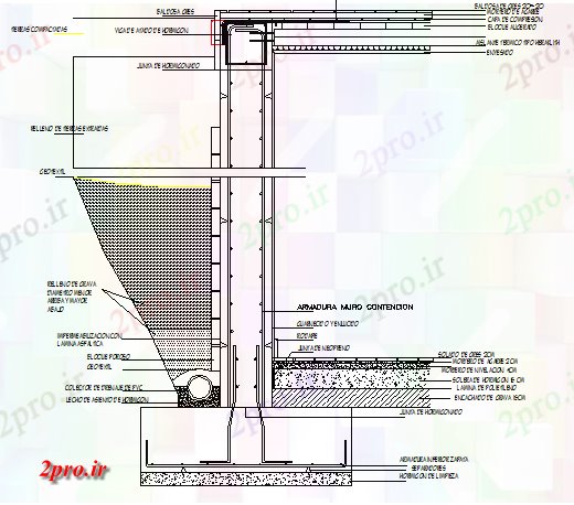 دانلود نقشه جزئیات ساخت و ساز دیوار حائل جزئیات ساخت و ساز ساخت و ساز (کد66842)