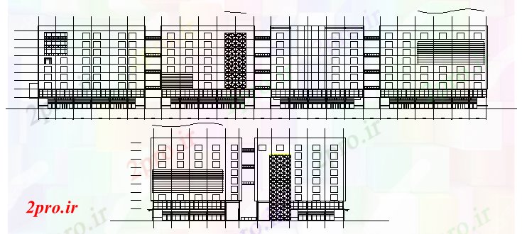 دانلود نقشه مسکونی  ، ویلایی ، آپارتمان  نمای طراحی تخت (کد66854)