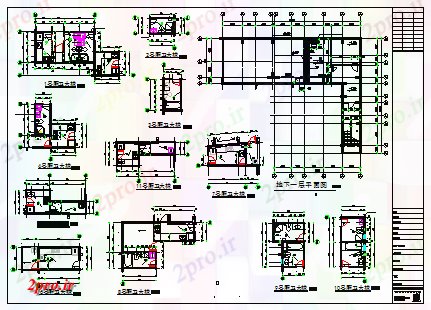 دانلود نقشه مسکونی  ، ویلایی ، آپارتمان  جزئیات توالت آشپزخانه و طراحی مسطح (کد66856)